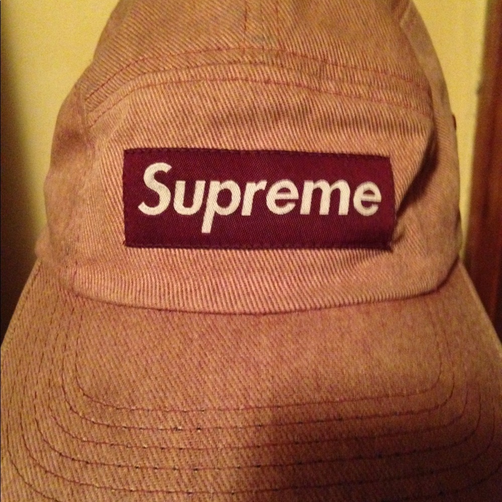 Supreme denim red hat